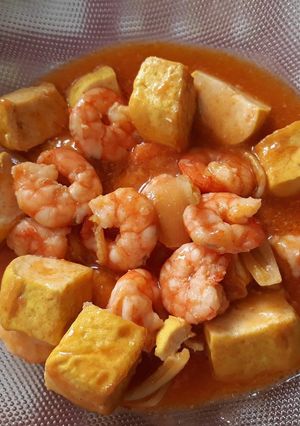 Foto resep Udang tahu asam manis
