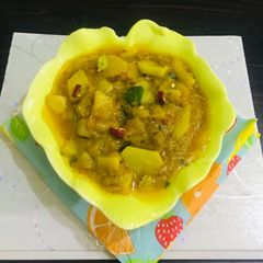 A picture of Leftovers torai with aloo ki bujia.