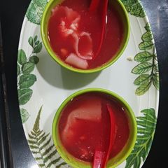 A picture of Indo mexican farfalle pasta soup.