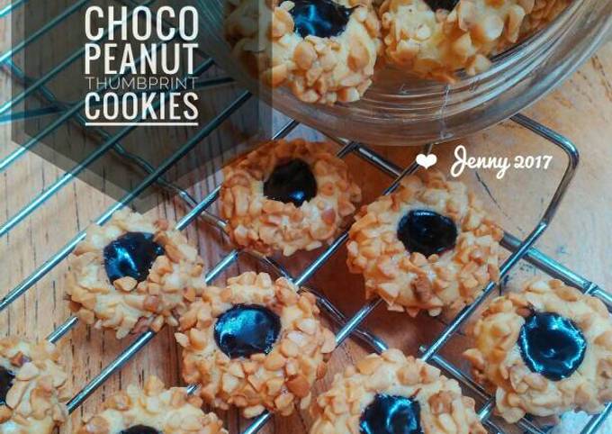 Choco Peanut Thumbprint Cookies