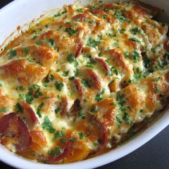 A picture of Pumpkin & Salami Cheese Bake.