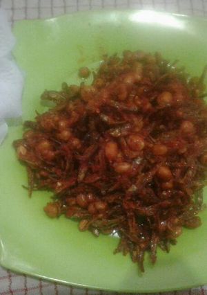 Foto resep Kering kacang teri super pedes#dapurdedeali