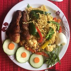 A picture of Assorted veggies Noodles.