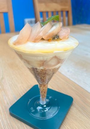免烤糖漬水蜜桃百香果乳酪蛋糕杯 的食譜成品照片