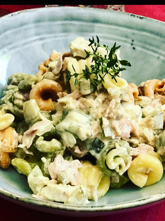 Una foto de Ensalada de pasta estilo alemán