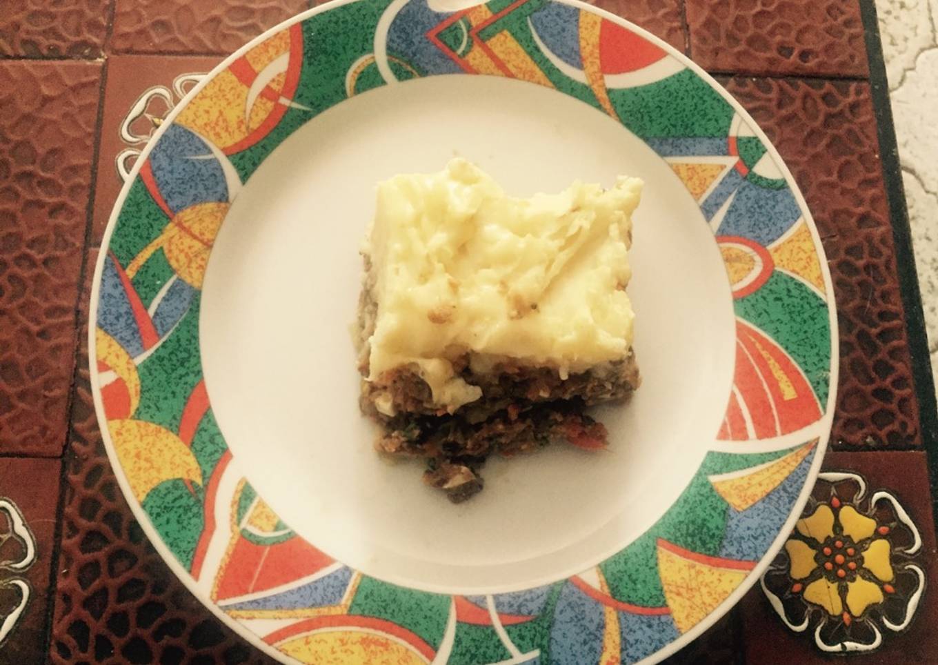 Pastel de papa vegetariano