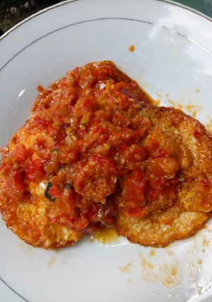 Foto resep Telur ceplok balado pedas