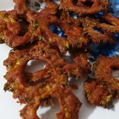 A picture of Bitter gourd Paavakkai fry.