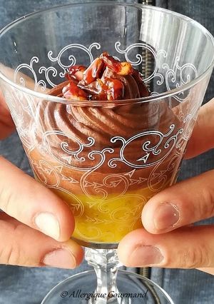 Une photo de Entremet mangue-chantilly coco-chocolat, bio {sans gluten, sans lait, sans oeufs}