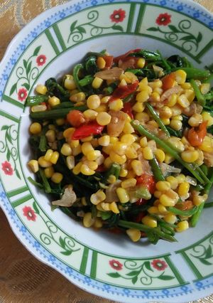 Foto resep Cah kangkung jagung manis