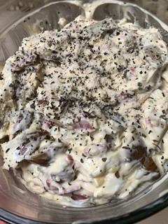 A picture of Ynielle’s Potato Ham Egg Bacon Bits Salad.