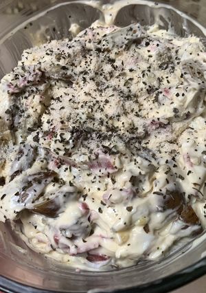 A picture of Ynielle’s Potato Ham Egg Bacon Bits Salad.