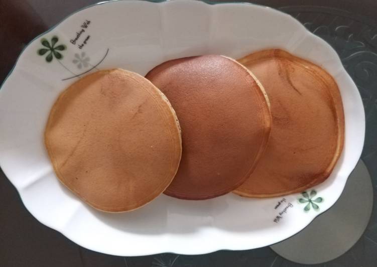 Langkah Mudah untuk Menyiapkan Dorayaki teflon simpel no mixer, Enak