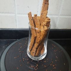 A picture of Cheesy flaxseeds sticks.