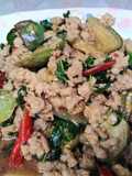 Stir-Fried Minced Pork with Thai Eggplant and Basil (Pad Krapow Moo Sap)
