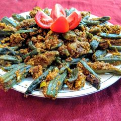 A picture of Stuffed (okra) bhendi masala(maharastrain style).