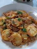 Tofu telur jamur enoki