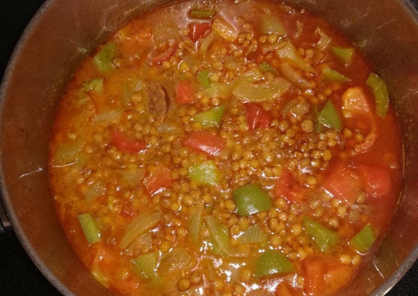 Lentejas con verduras y curry