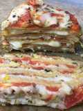 Torre de zapallitos al horno rellenos con tomate y queso