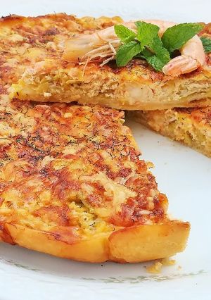 Foto principal de Quiche de salmón y langostinos