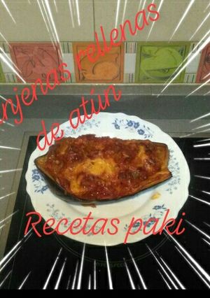 Una foto de Berenjenas 🍆rellenas de atún a mi manera 💠con Thermomix y sin