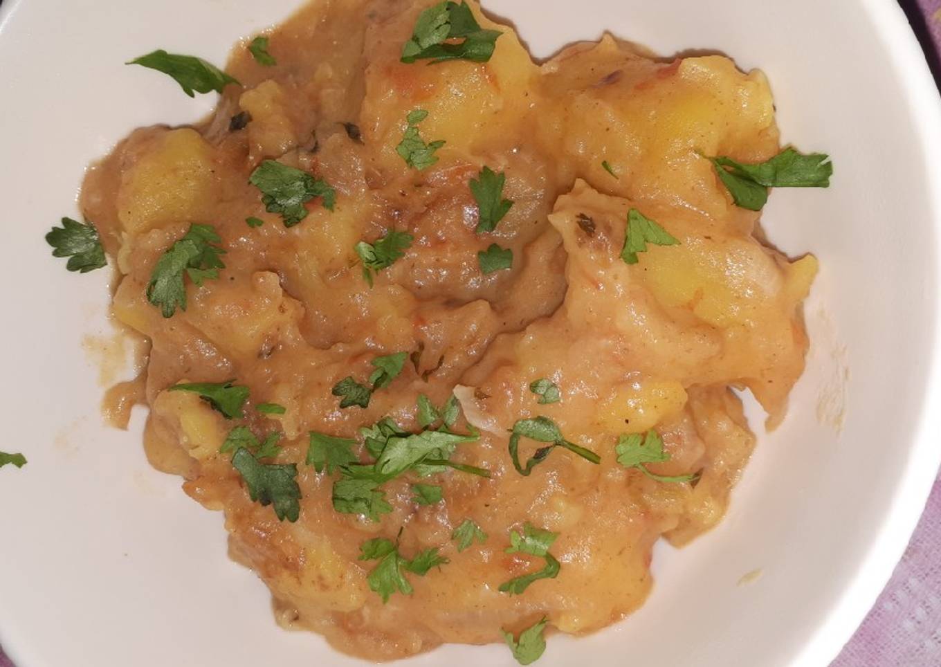 Plantains in coconut milk