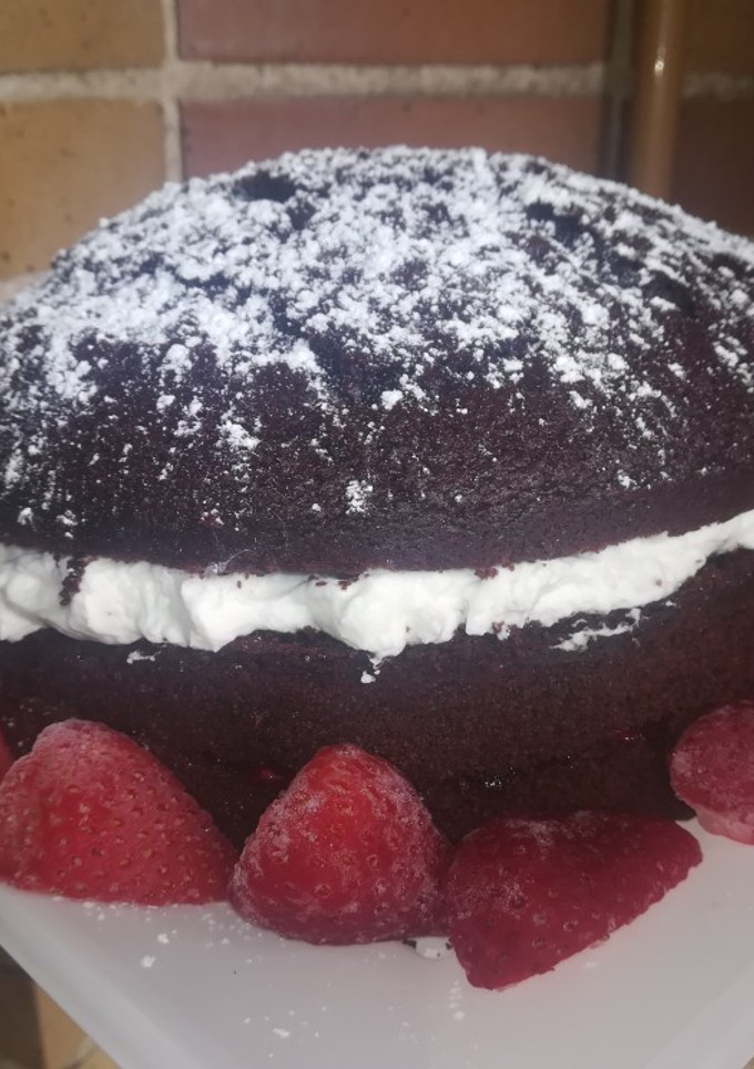 Una foto de Bizcocho de chocolate relleno
