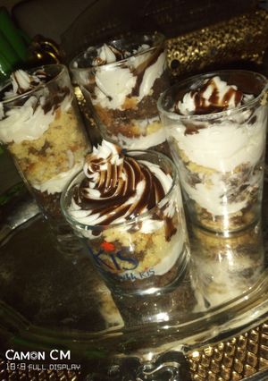 A picture of Cake in a cup.
