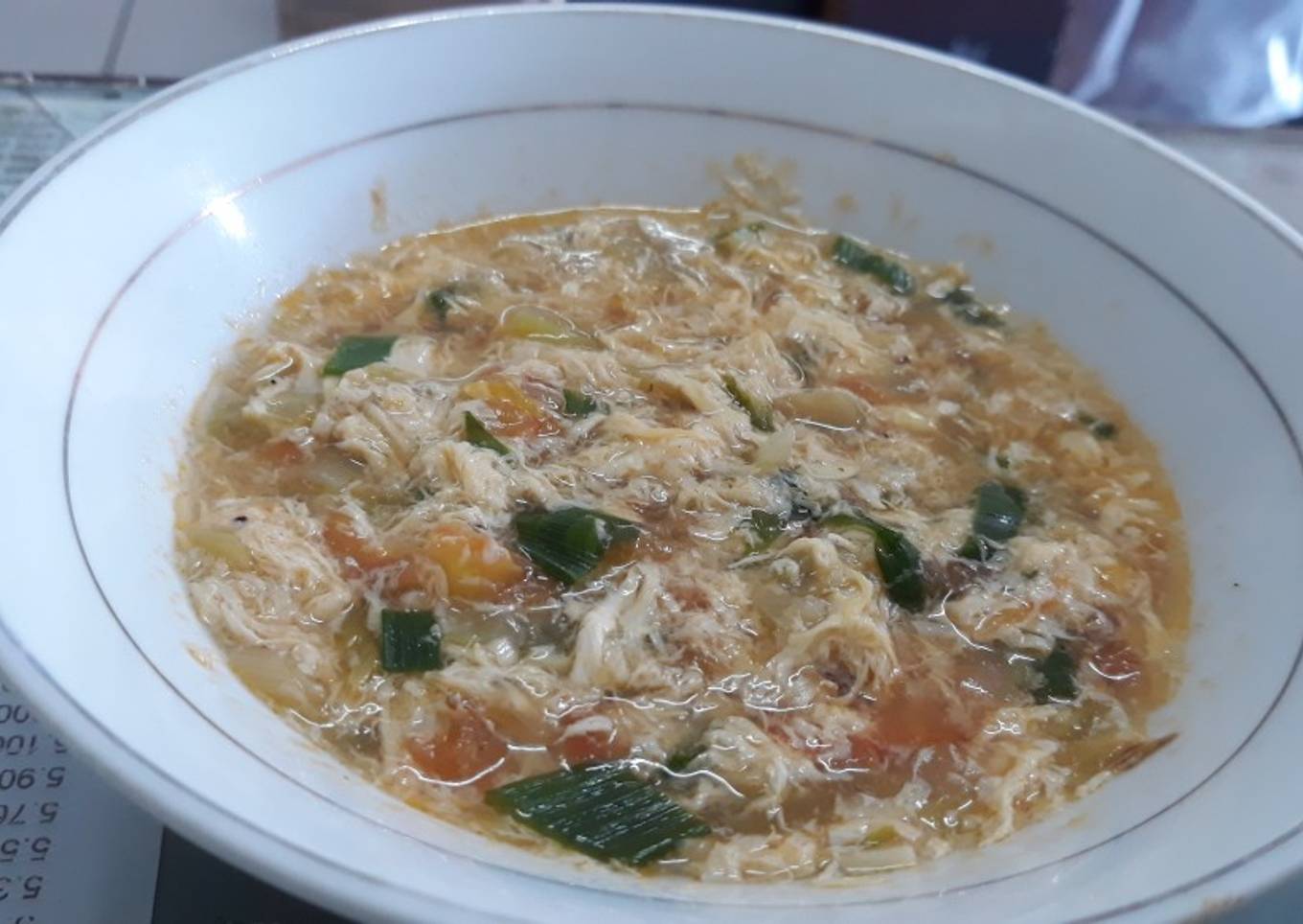 Sop timun telur dan tomat