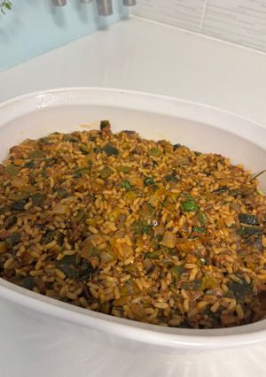 A picture of Chorizo and Roasted Poblano Wild Rice.