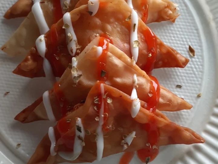 Cara Sederhana Membuat Resep  Pangsit goreng isi ayam yang Enak Banget, Lezat