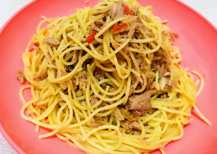 Resep Spaghetti Aglio Olio Tuna, Sempurna