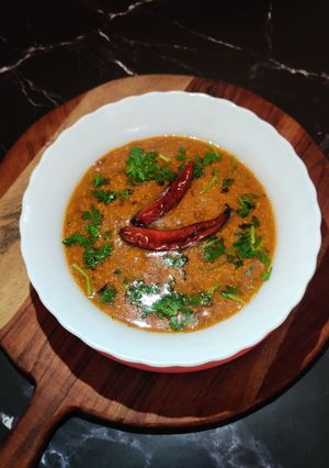A picture of Horse gram chana dal tadka.