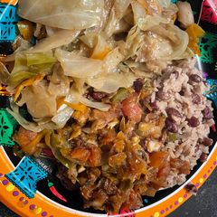 A picture of Jamaican brown stew fish.