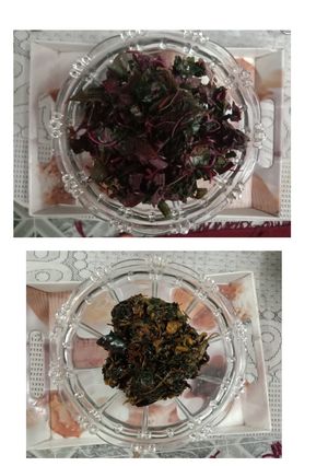 A picture of Lal Math (Amaranth Leaves) Curry.