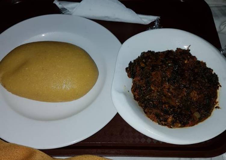 Stewed vegetable with eba