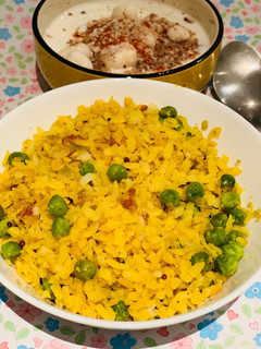 A picture of Green peas poha.