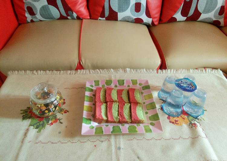 Brownis Pandan kombinasi Red velvet cake