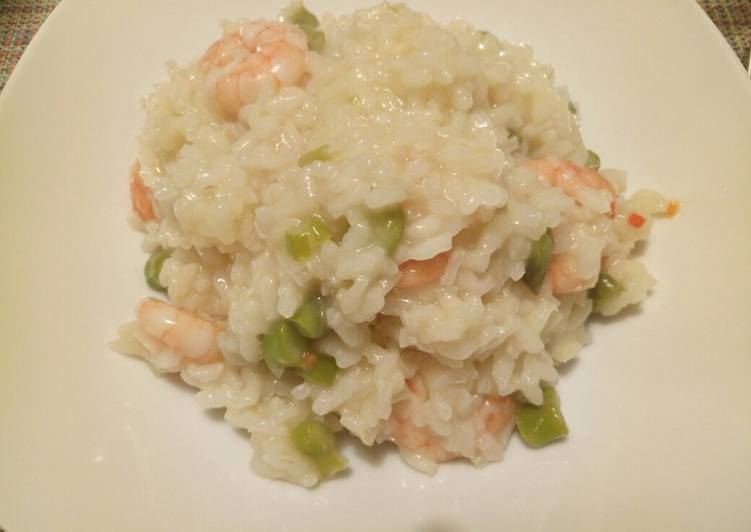 Prawn and asparagus risotto