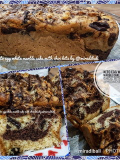 Foto resep Keto Marble Cake #eggwhite #ketopad #ketobetic #valrhona