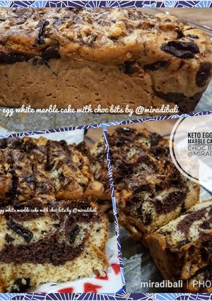 Foto resep Keto Marble Cake #eggwhite #ketopad #ketobetic #valrhona