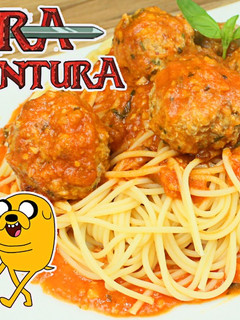Una foto de Espaguetis con Albóndigas de Hora de Aventura