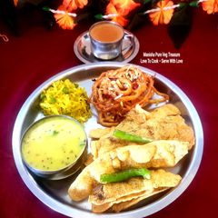 A picture of Fafda Jalebi - Dusserha Special Gujarati Famous Breakfast.