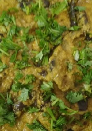 A picture of Hyderabadi Bangan (Eggplant).