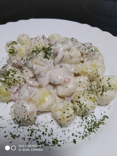 Una foto de Ñoquis Italianos con champiñón y bacon