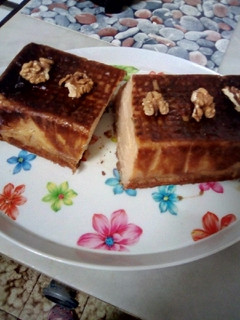 Una foto de Puding de magdalenas