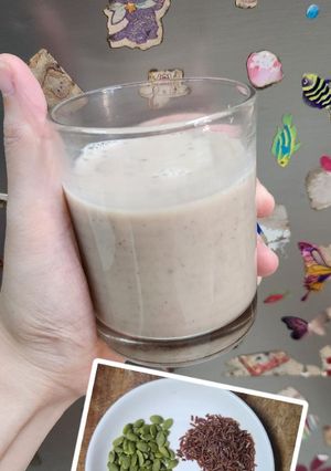 Hình của món Sữa gạo lứt + bí xanh + hạt điều rang🥛🥛🥛🍵🍵🍵.