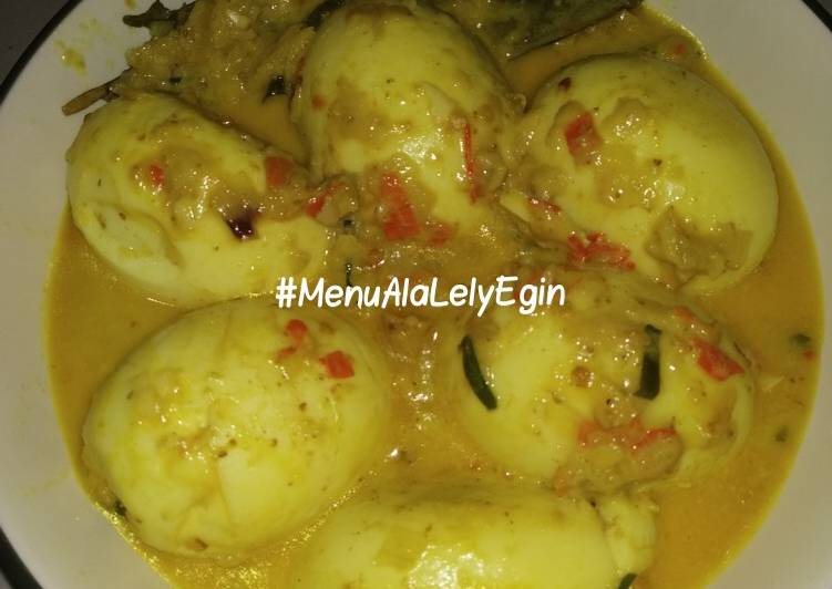 Cara Gampang mengolah Gulai Telur kuah Susu yang Lezat