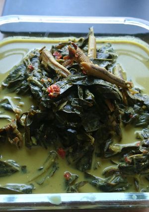 Foto resep Gulai pucuk ubi / daun singkong (jualan di Belanda)