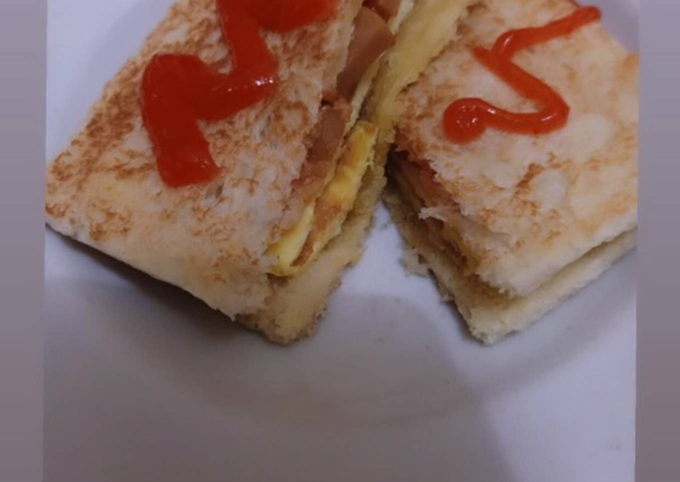 Burger roti tawar